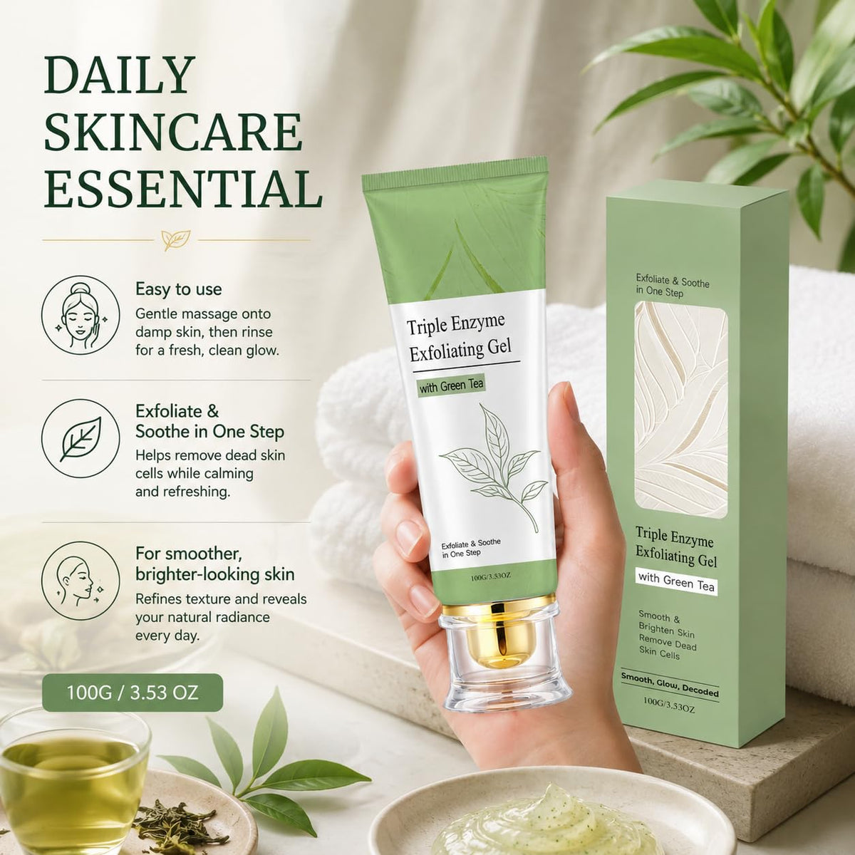 Triple Enzyme Green Tea Exfoliating Aqua Peel Gel